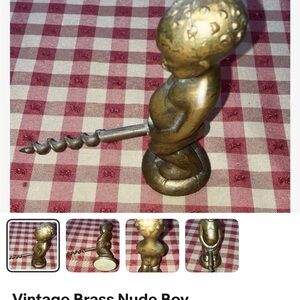 Vintage Brass Corkscrew Boy Figurine